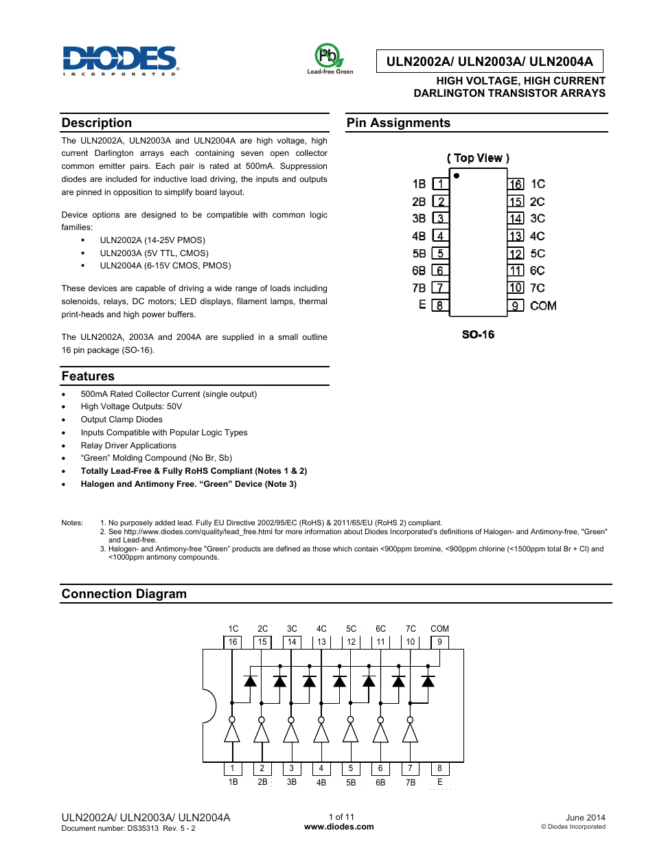 Diodes ULN200xA User Manual | 11 pages