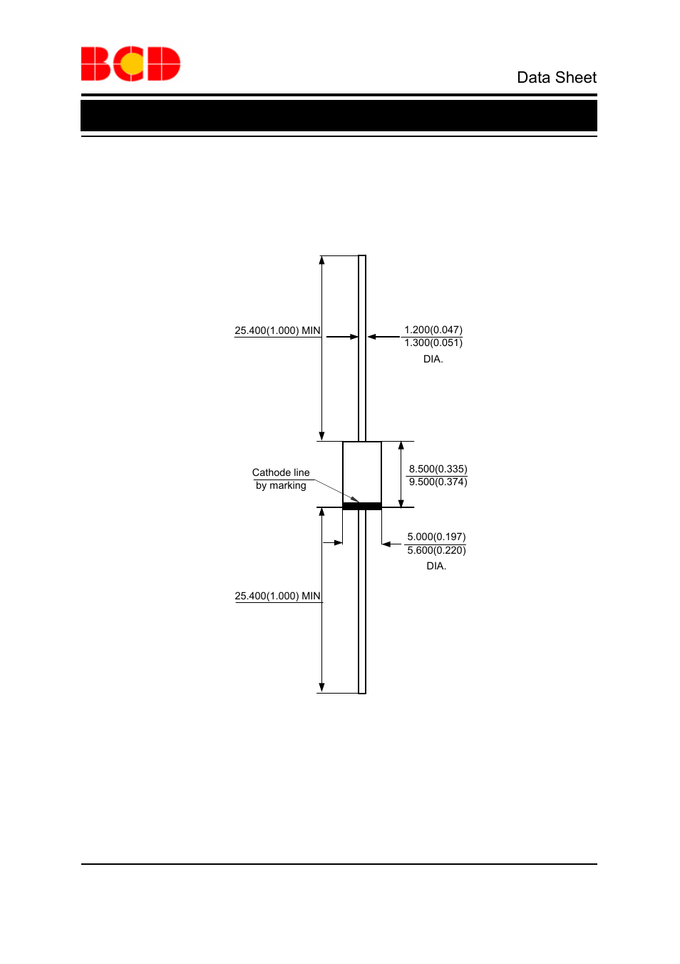 Data sheet, Schottky barrier rectifier apd360, Mechanical dimensions | Do-27 unit: mm(inch) | Diodes APD360 User Manual | Page 7 / 10