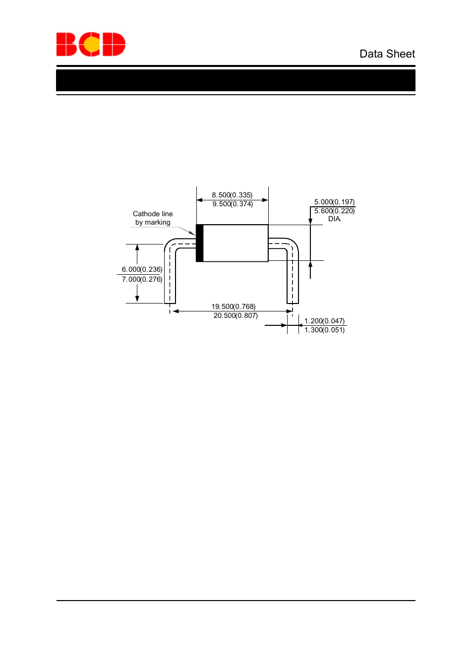 Data sheet, Schottky barrier rectifier apd360, Mechanical dimensions (continued) | Do-27 (l) unit: mm(inch) | Diodes APD360 User Manual | Page 8 / 10