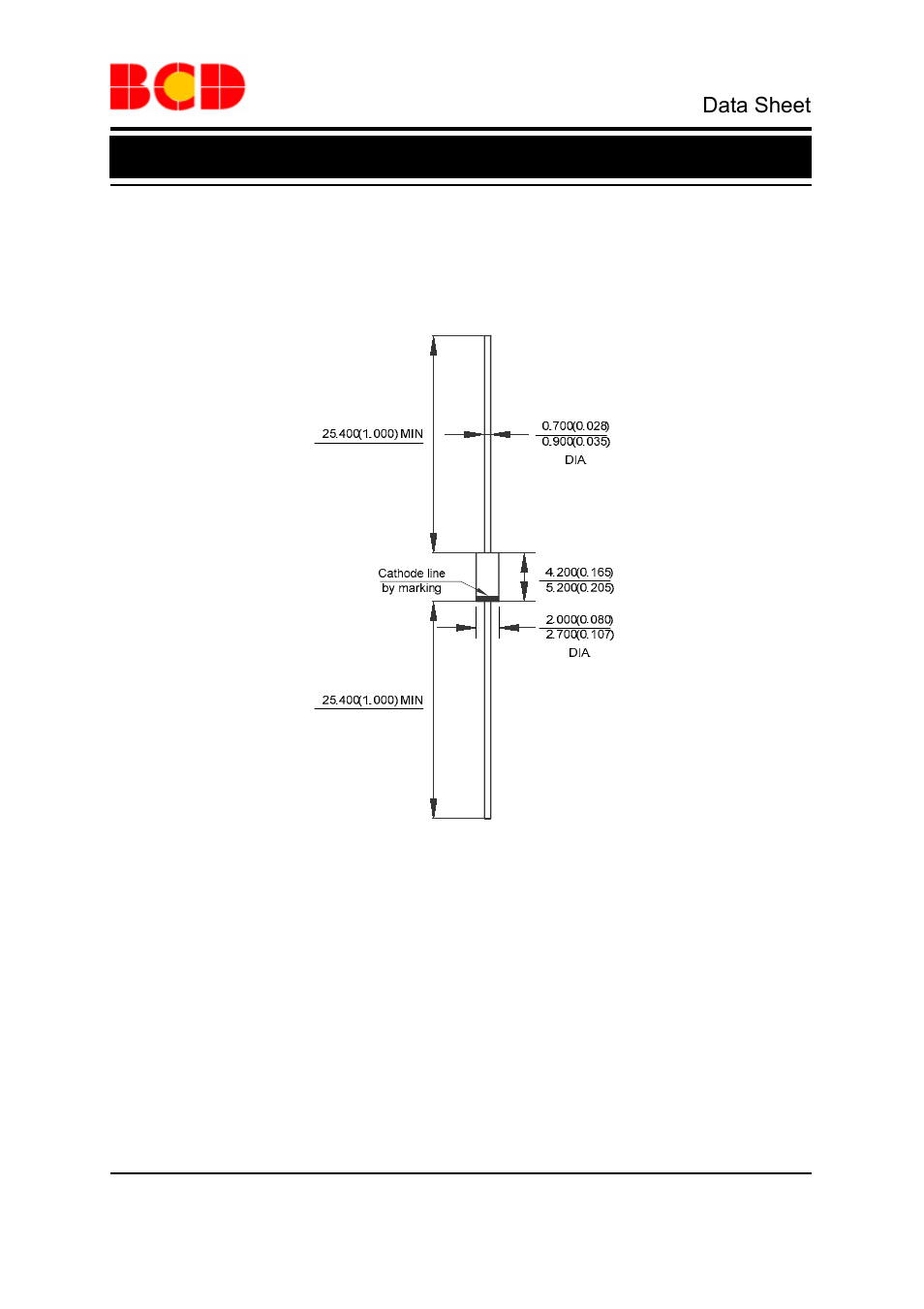 Data sheet, Schottky barrier rectifier apd160, Mechanical dimensions | Do-41 unit: mm(inch) | Diodes APD160 User Manual | Page 6 / 9