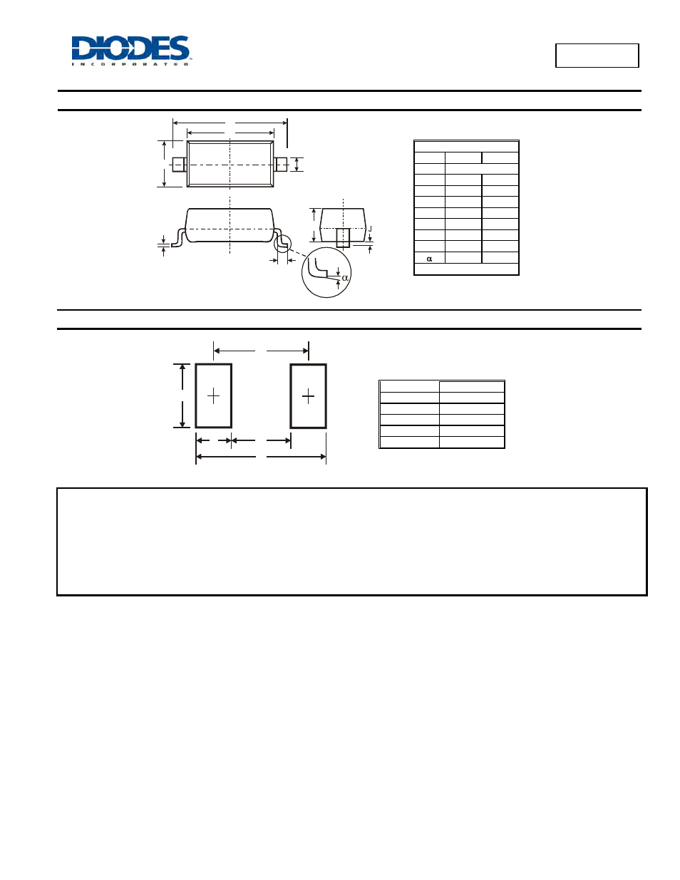 Package outline dimensions, Suggested pad layout | Diodes 1N6263W User Manual | Page 3 / 3