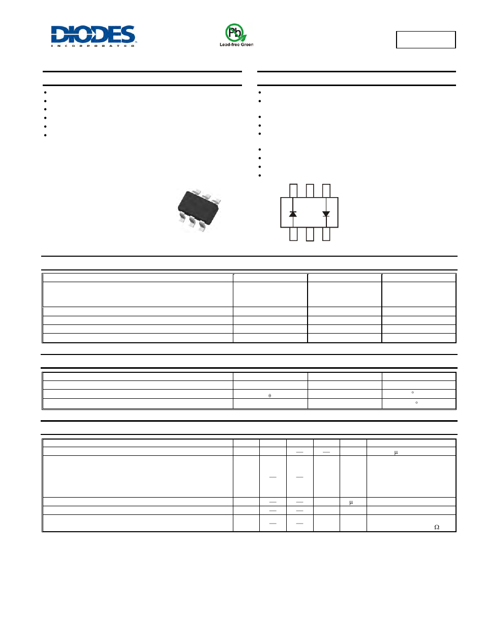 Diodes BAT54DW User Manual | 3 pages