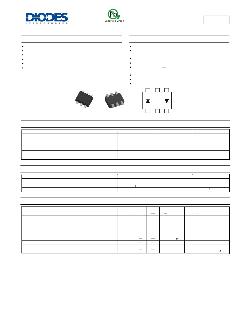 Diodes BAT54V User Manual | 3 pages