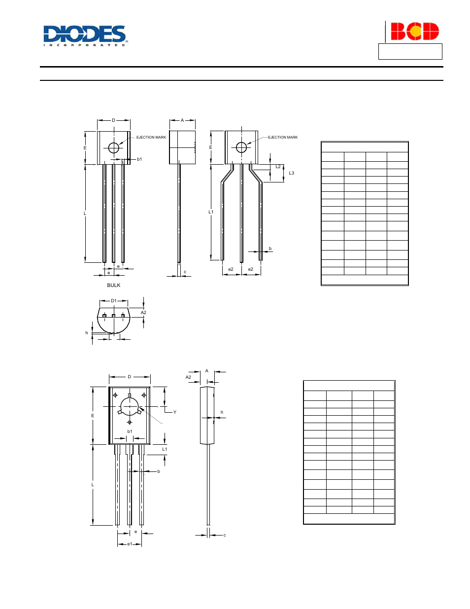 Package outline dimensions, A product line of diodes incorporated | Diodes APT13003E User Manual | Page 5 / 6