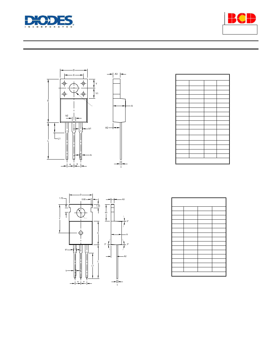 Package outline dimensions, A product line of diodes incorporated | Diodes APT13005 User Manual | Page 5 / 6