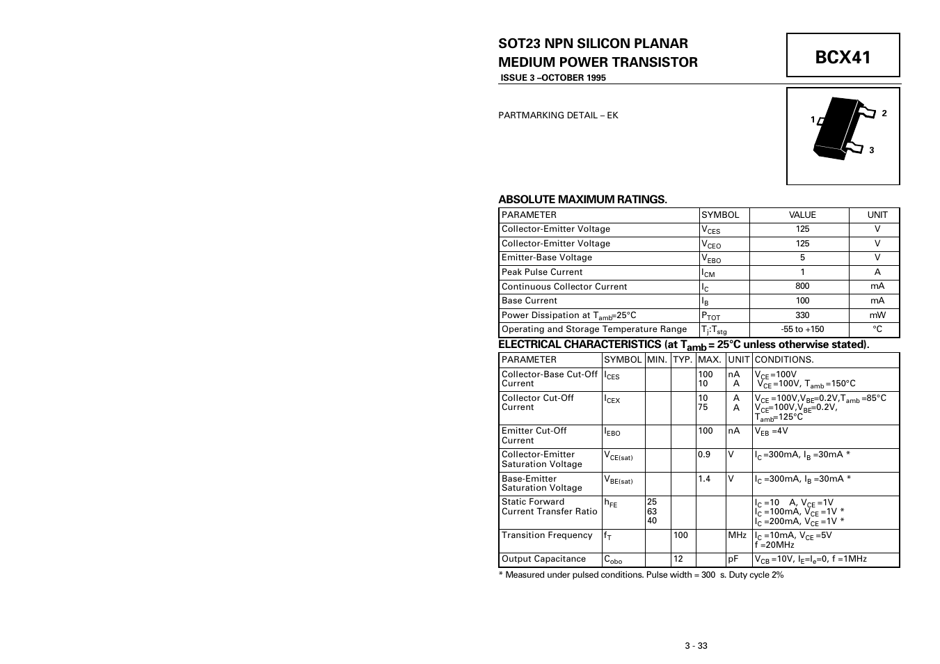 Diodes BCX41 User Manual | 1 page