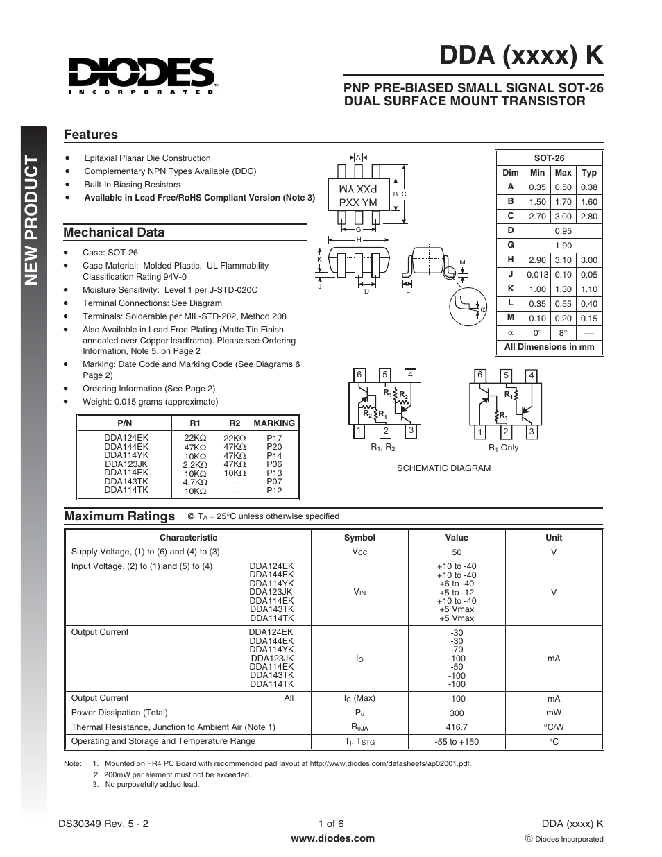 Diodes DDA (xxxx) K User Manual | 6 pages