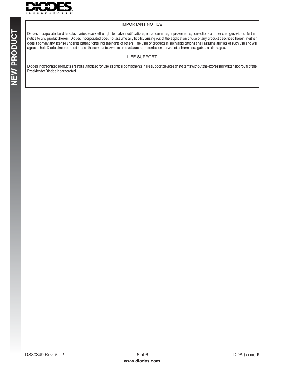 New p roduct | Diodes DDA (xxxx) K User Manual | Page 6 / 6