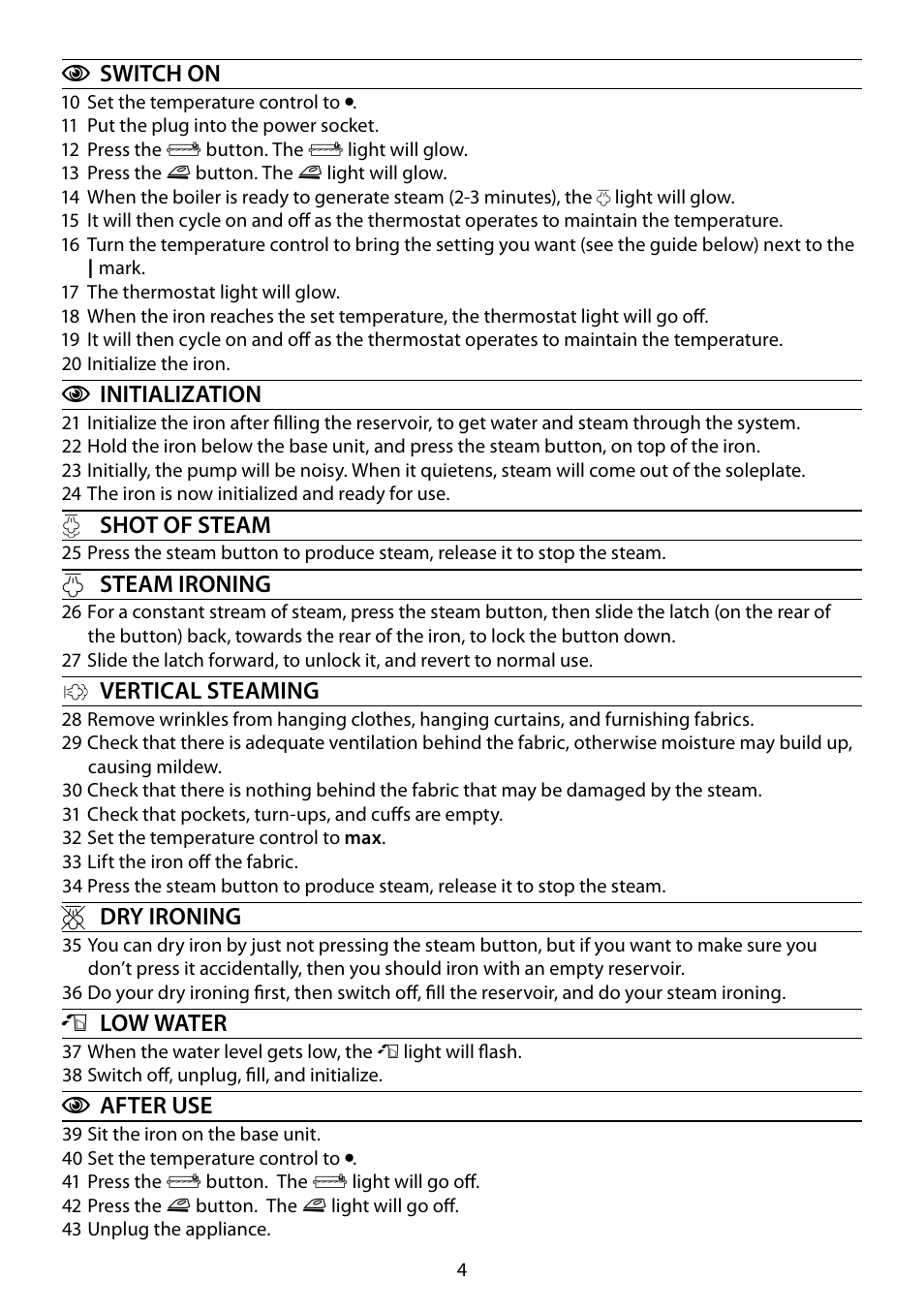 RUSSELL HOBBS STEAM GLIDE User Manual | Page 4 / 92