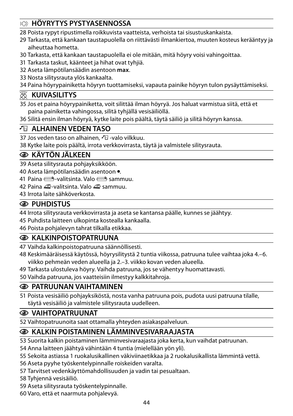 RUSSELL HOBBS STEAM GLIDE User Manual | Page 44 / 92