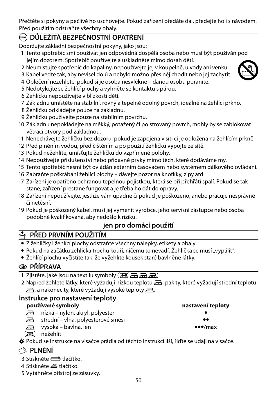 RUSSELL HOBBS STEAM GLIDE User Manual | Page 50 / 92