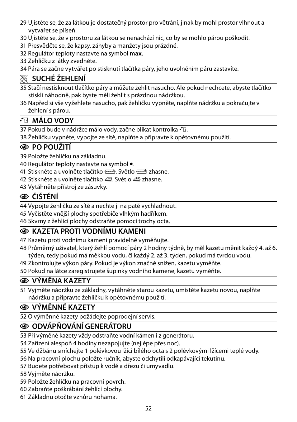 RUSSELL HOBBS STEAM GLIDE User Manual | Page 52 / 92