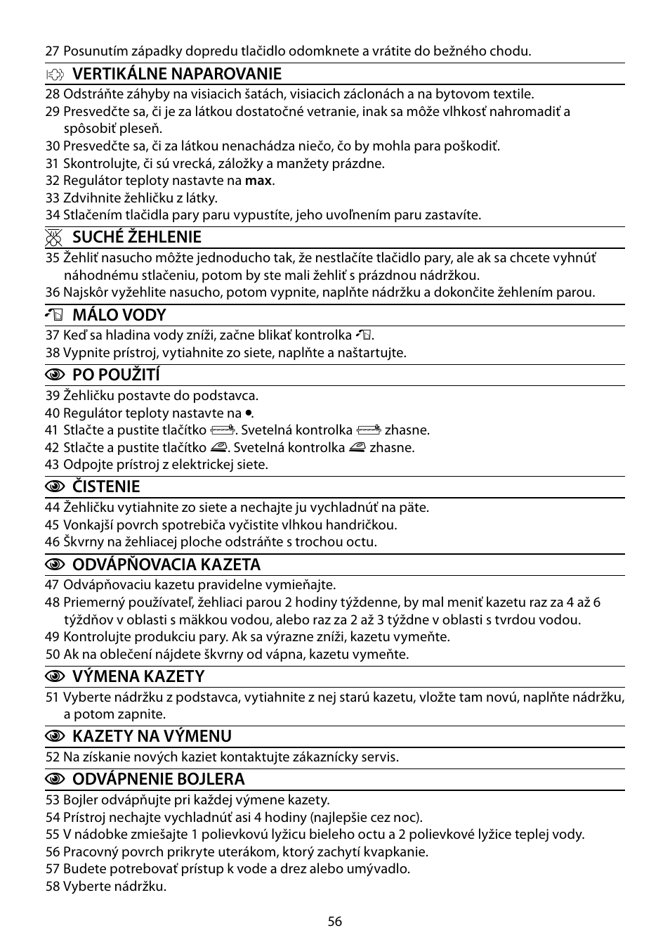 RUSSELL HOBBS STEAM GLIDE User Manual | Page 56 / 92