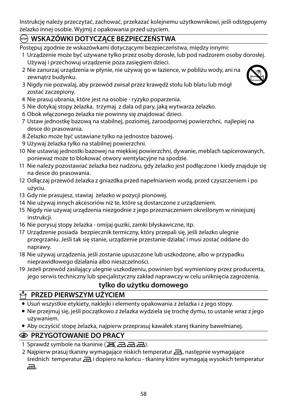 RUSSELL HOBBS STEAM GLIDE User Manual | Page 58 / 92