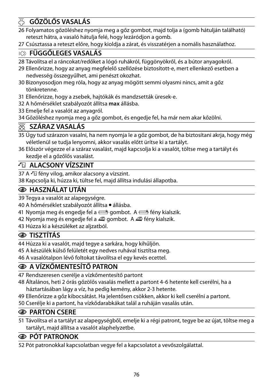 RUSSELL HOBBS STEAM GLIDE User Manual | Page 76 / 92
