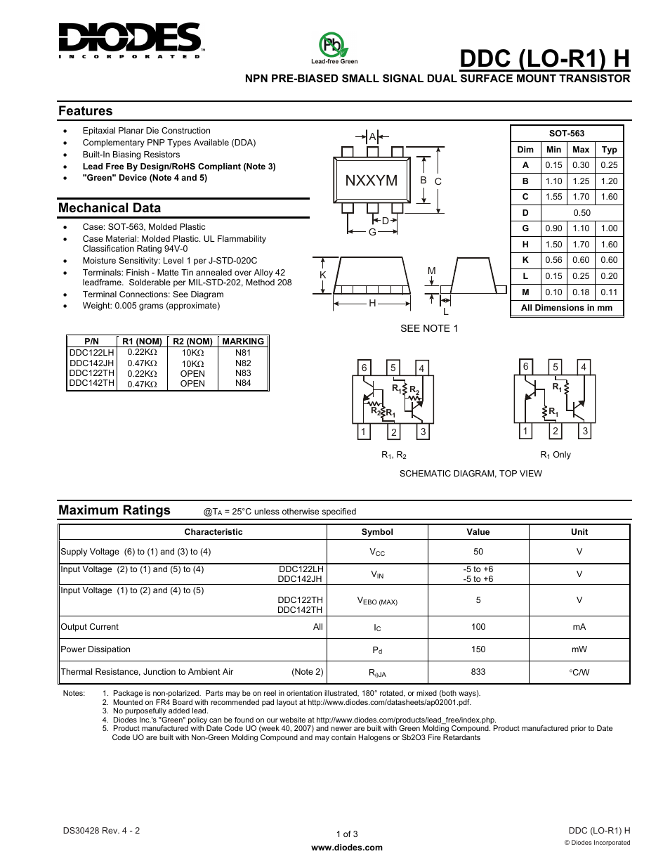 Diodes DDC (LO-R1) H User Manual | 3 pages