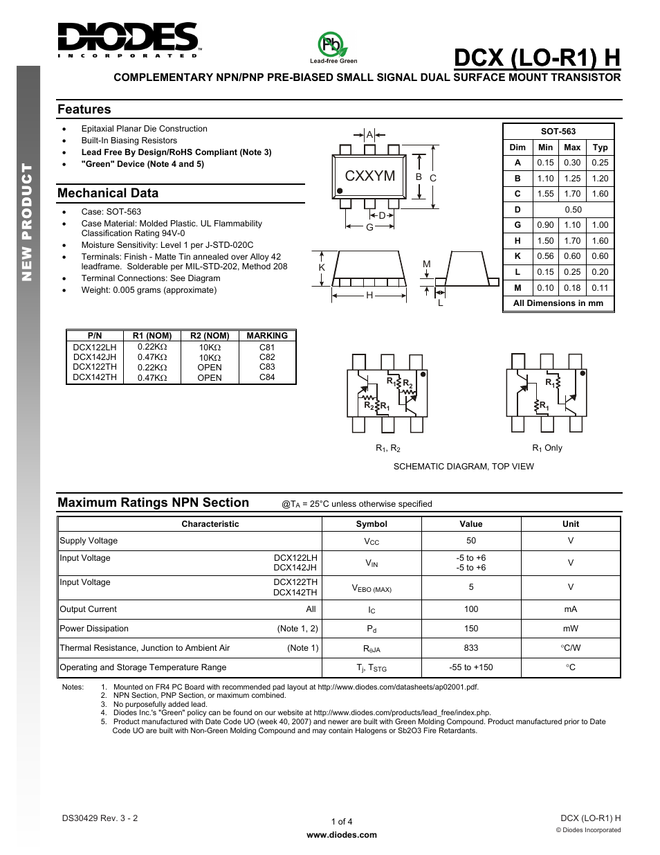 Diodes DCX (LO-R1) H User Manual | 4 pages