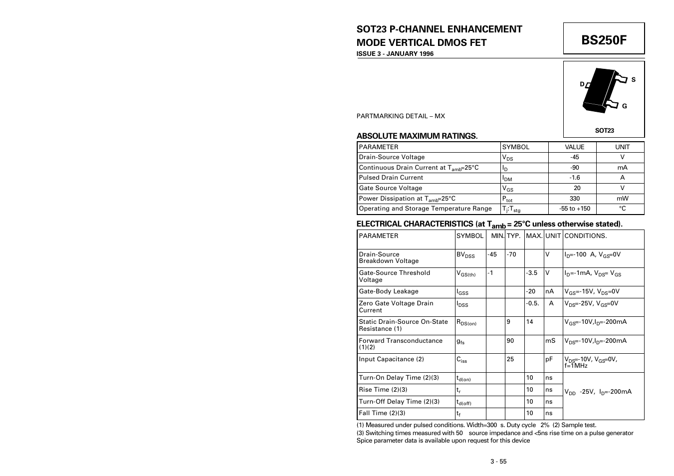 Diodes BS250F User Manual | 3 pages