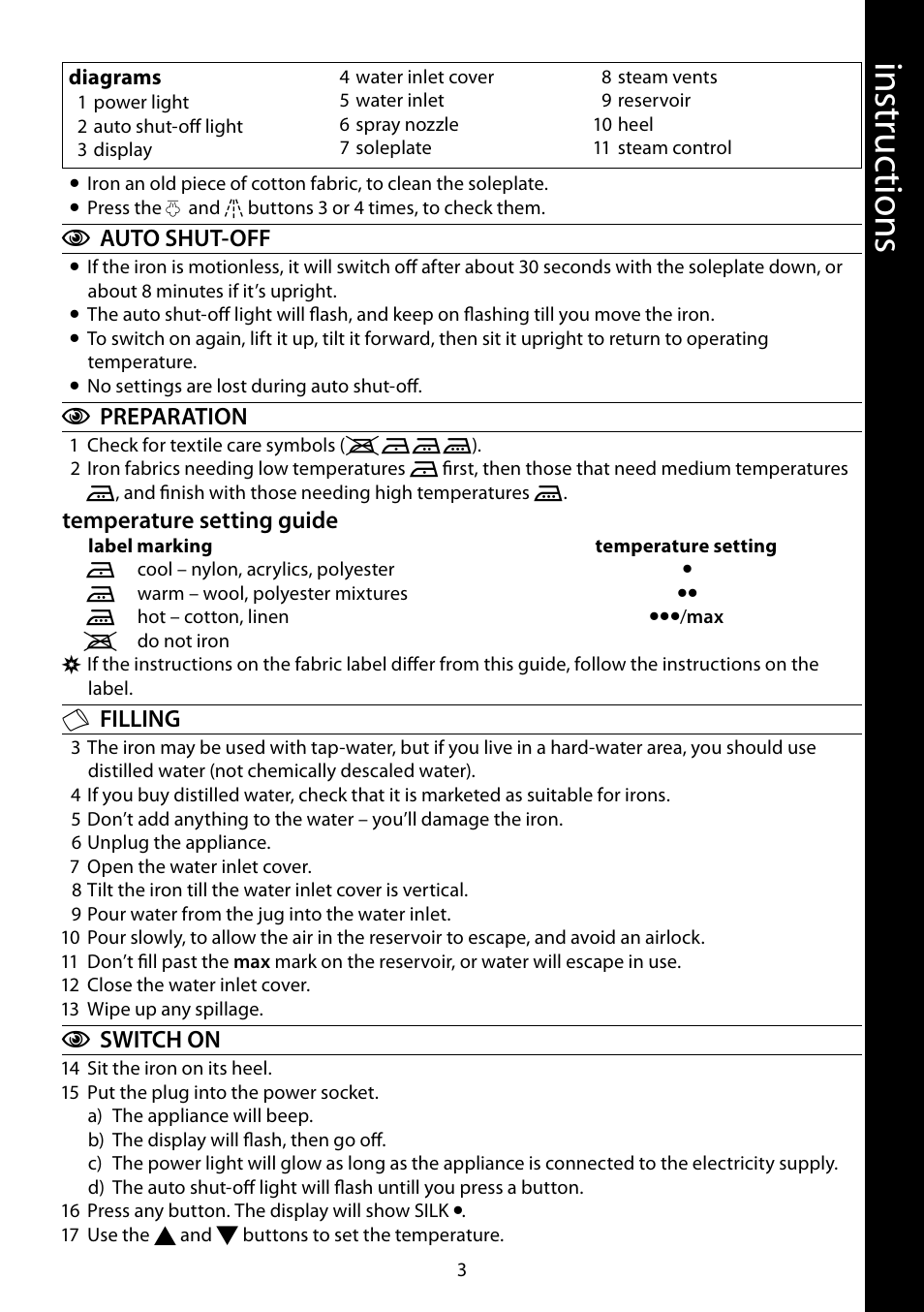 Ins tru cti ons | RUSSELL HOBBS 18464-56 User Manual | Page 3 / 92