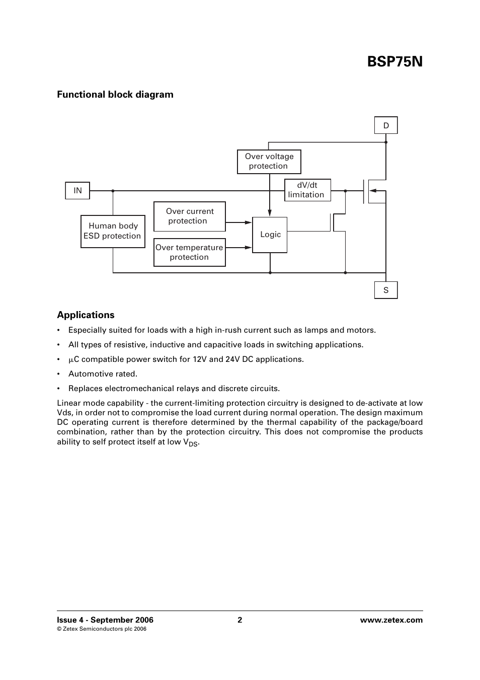 Bsp75n | Diodes BSP75N User Manual | Page 2 / 8