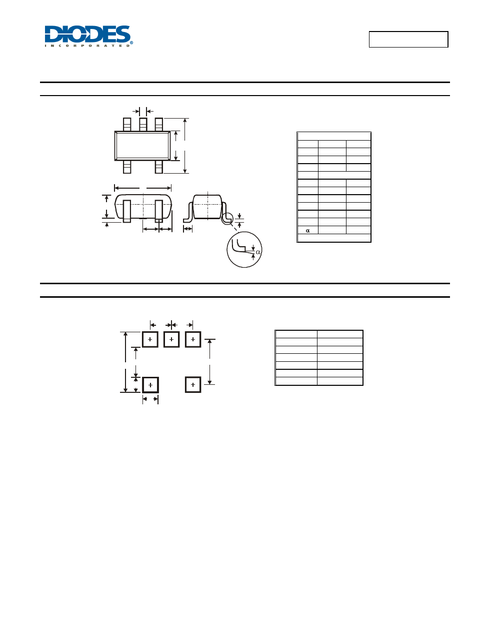Package outline dimensions, Suggested pad layout | Diodes D5V0L4B5S User Manual | Page 4 / 5