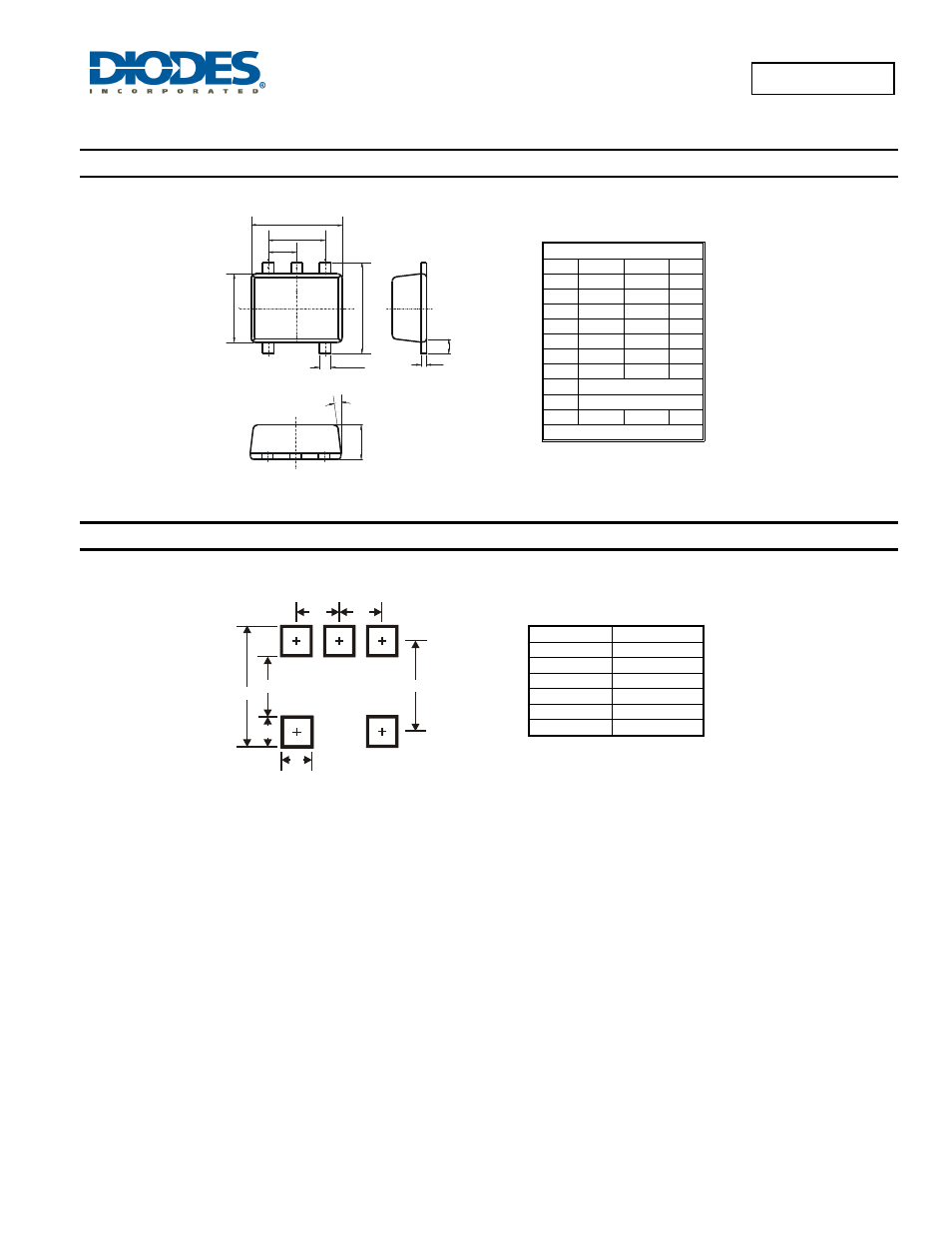 Package outline dimensions, Suggested pad layout | Diodes D5V0L4B5V User Manual | Page 4 / 5