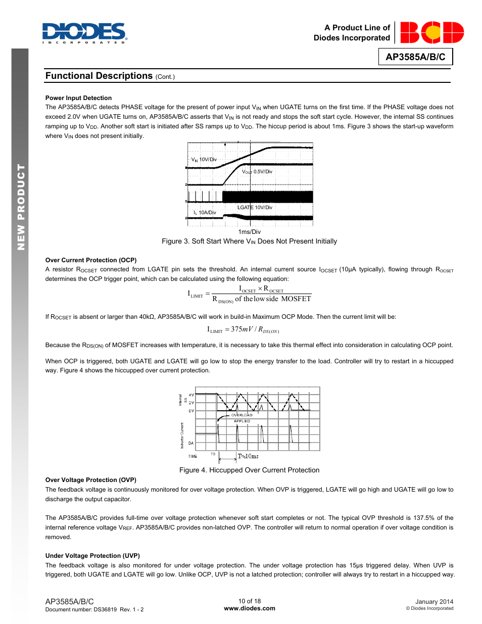 Ap3585a/b/c, New prod uc t functional descriptions | Diodes AP3585A/B/C User Manual | Page 10 / 18