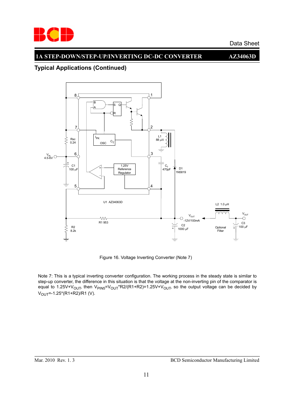 Data sheet typical applications (continued) | Diodes AZ34063D User Manual | Page 11 / 14