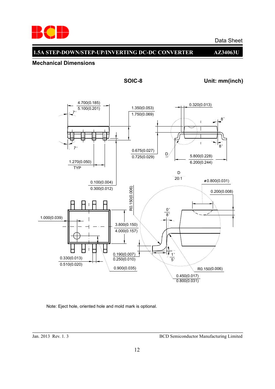 Diodes AZ34063U User Manual | Page 12 / 14