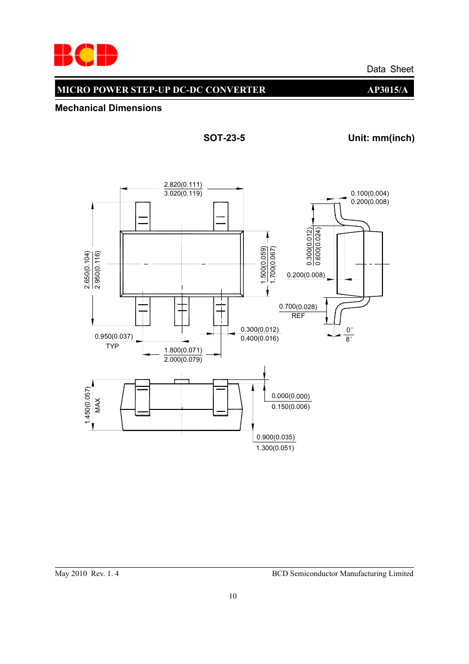 Micro power step-up dc-dc converter ap3015/a | Diodes AP3015/A User Manual | Page 10 / 11