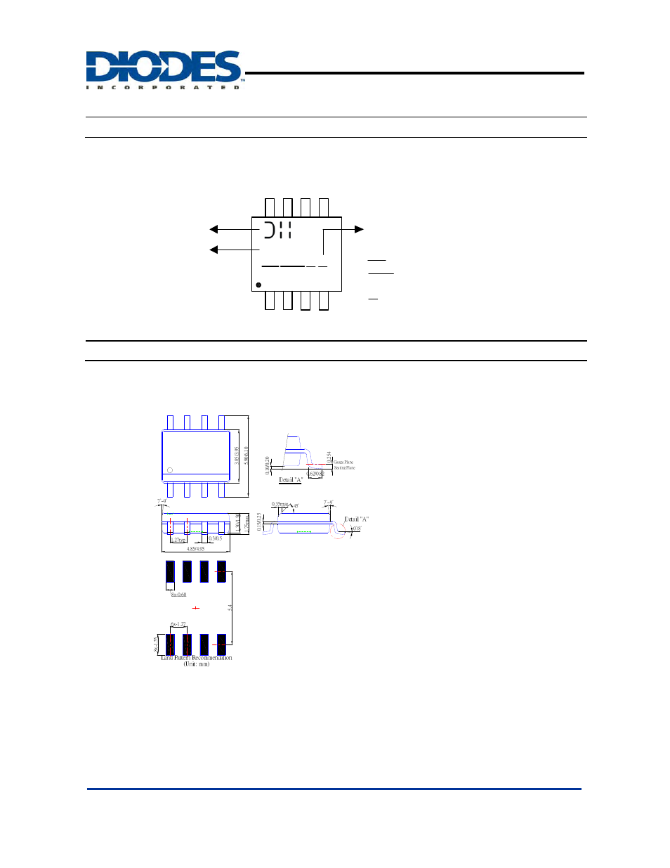 Ap1605, Marking information, Package information | Top view ) ap1605 yy ww x x logo part number, Pwm/pfm dual-mode step-down switching regulator | Diodes AP1605 User Manual | Page 7 / 8