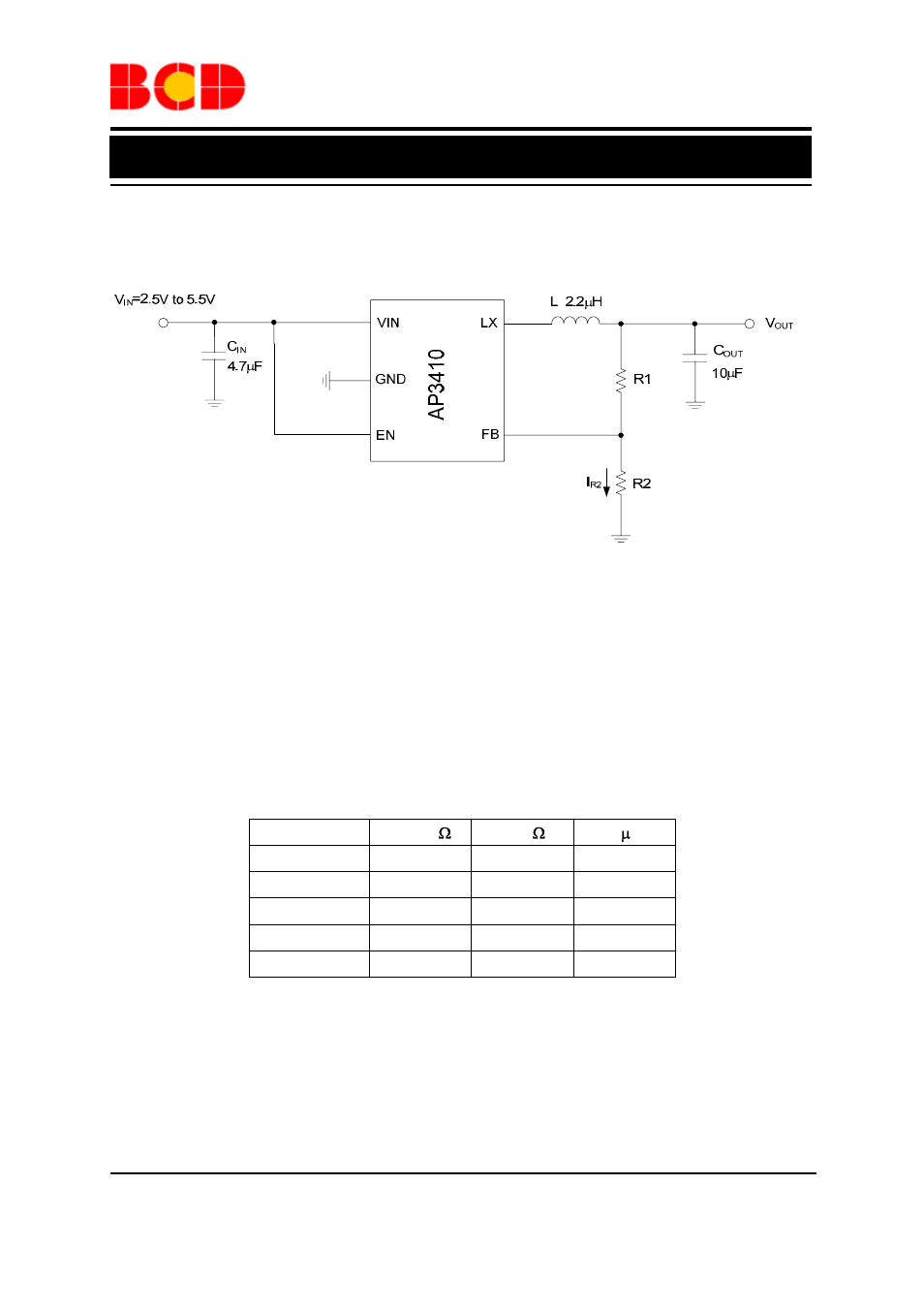 Preliminary datasheet, Typical application, Table 1. component guide | Diodes AP3410 User Manual | Page 8 / 11