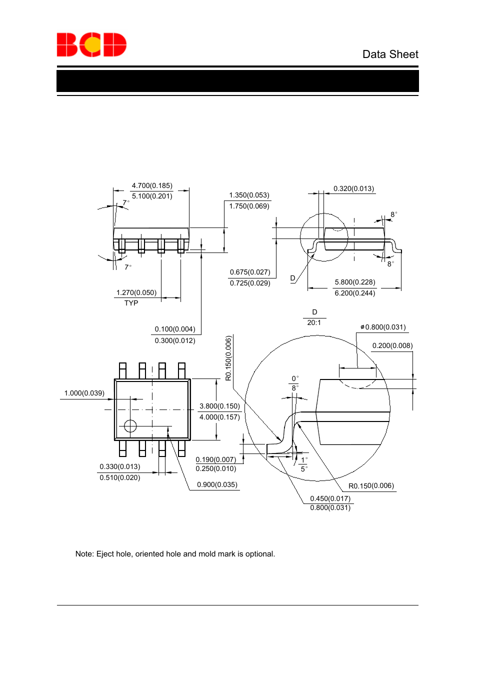 Data sheet, Mechanical dimensions soic-8 unit: mm(inch) | Diodes AP3502F User Manual | Page 10 / 11