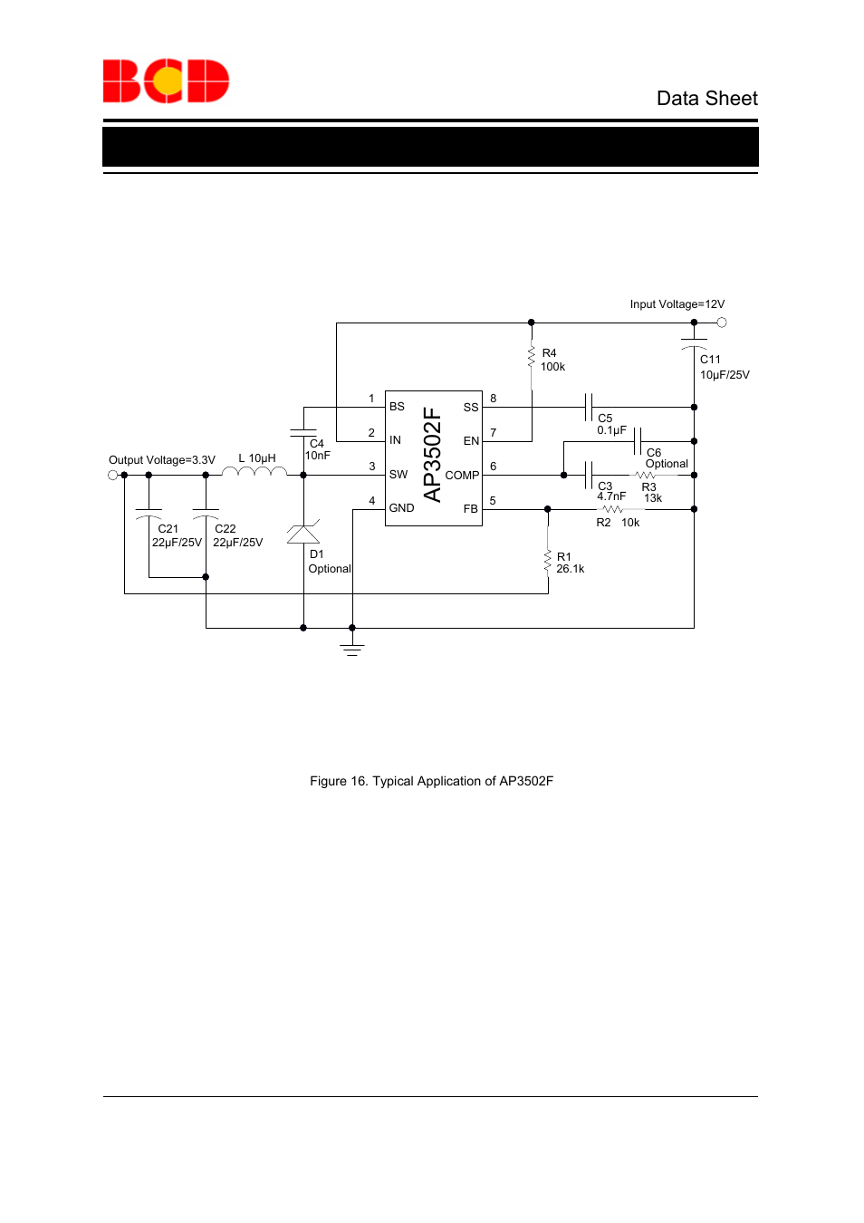 Ap3502f, Data sheet, Typical application | Diodes AP3502F User Manual | Page 9 / 11