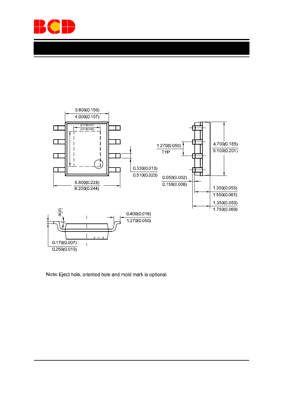 Data sheet, Mechanical dimensions psop-8 unit: mm(inch) | Diodes AP3503 User Manual | Page 10 / 11