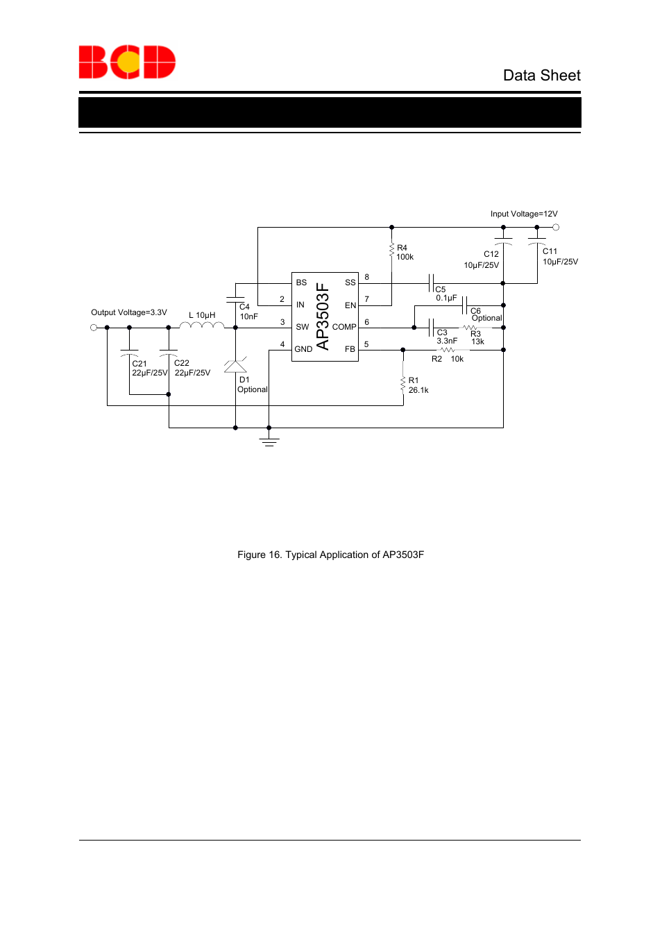 Ap3503f, Data sheet, Typical application | Diodes AP3503F User Manual | Page 9 / 11
