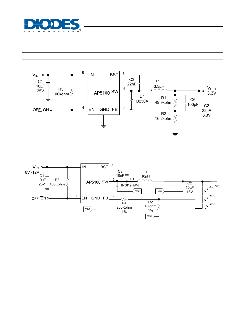 Ap5100, Typical application circuit | Diodes AP5100 User Manual | Page 2 / 12
