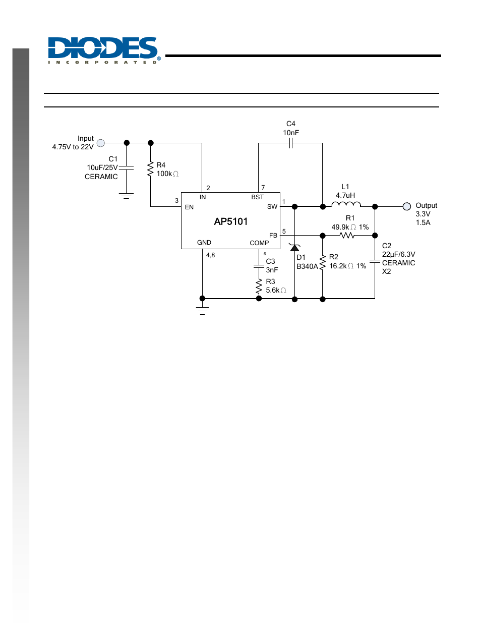 Ap5101, New prod uc t typical application circuit | Diodes AP5101 User Manual | Page 2 / 15