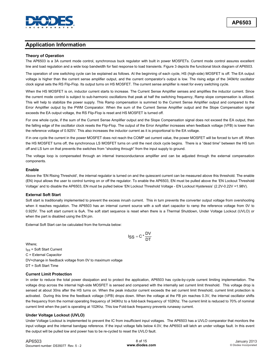 Ap6503, Application information | Diodes AP6503 User Manual | Page 8 / 15