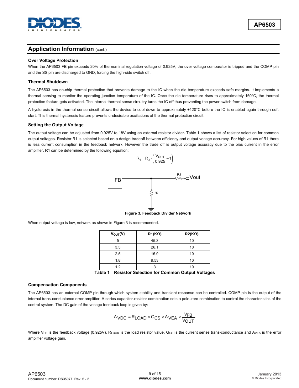 Ap6503, Application information | Diodes AP6503 User Manual | Page 9 / 15