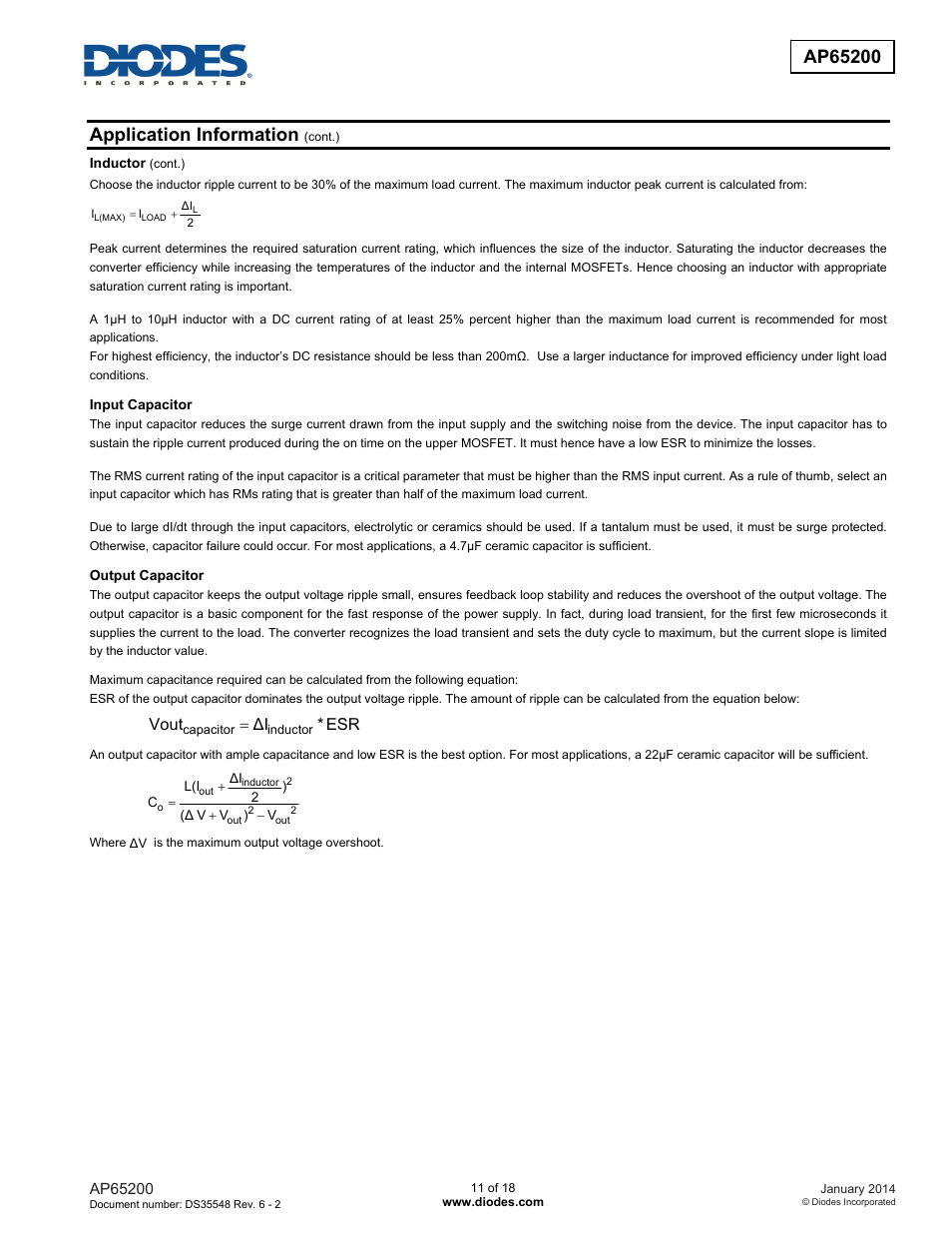Application information | Diodes AP65200 User Manual | Page 11 / 18