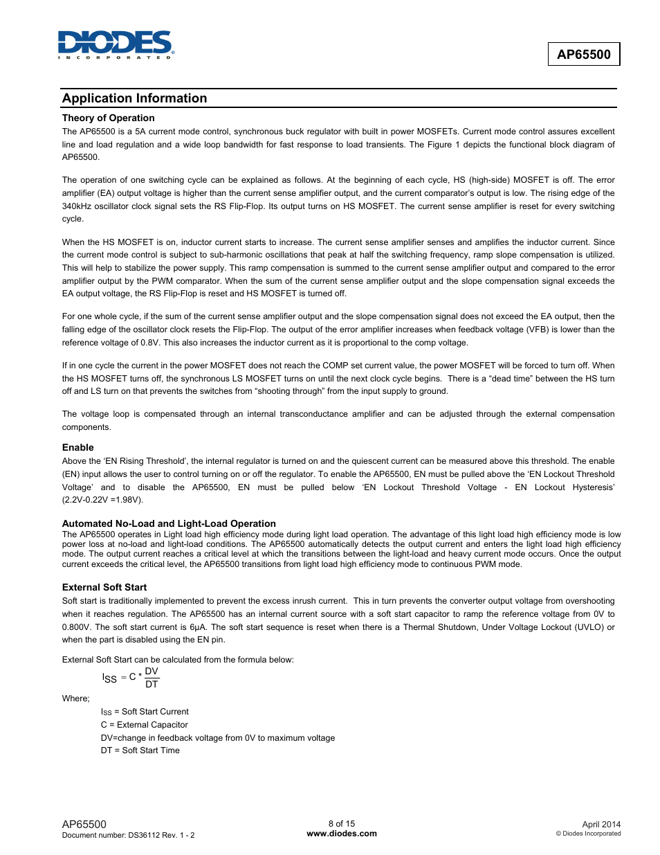 Application information | Diodes AP65500 User Manual | Page 8 / 15