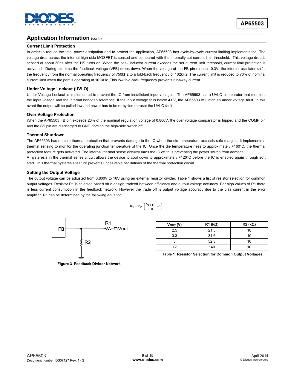 Application information | Diodes AP65503 User Manual | Page 9 / 15