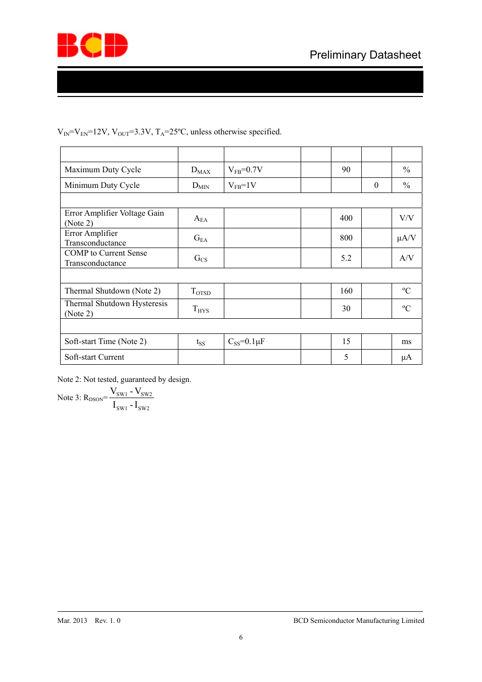 Preliminary datasheet, Electrical characteristics (continued), Parameter symbol conditions min typ max unit | I- i v - v | Diodes AT5503 User Manual | Page 6 / 12