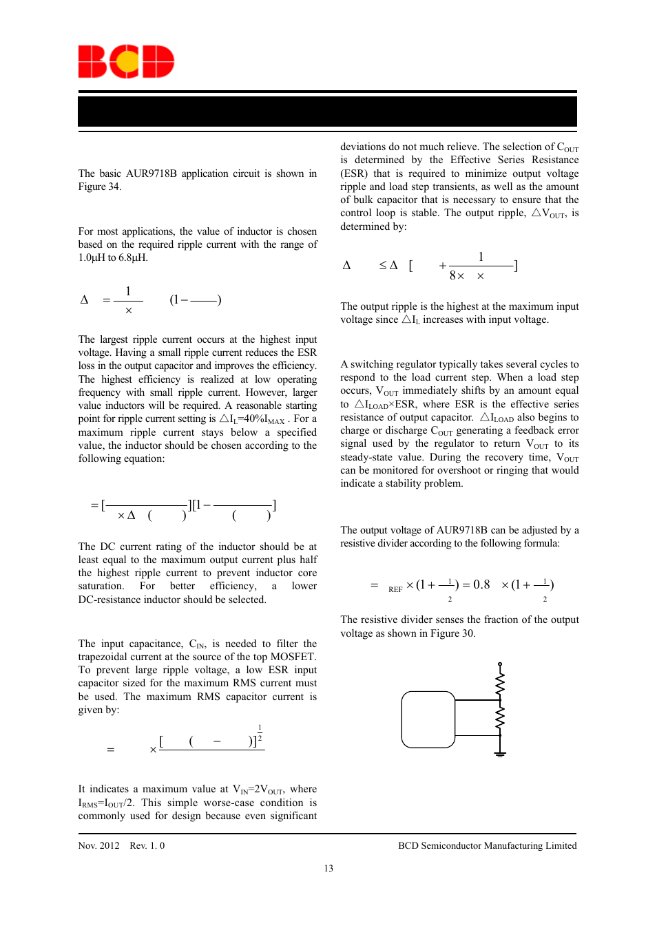 Data sheet, Application information | Diodes AUR9718B User Manual | Page 13 / 18