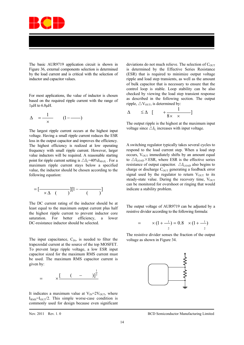 Data sheet, Application information | Diodes AUR9719 User Manual | Page 14 / 19