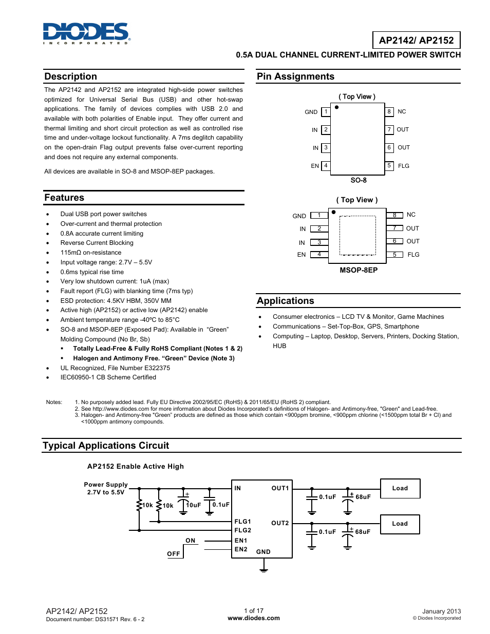 Diodes AP2152 User Manual | 17 pages