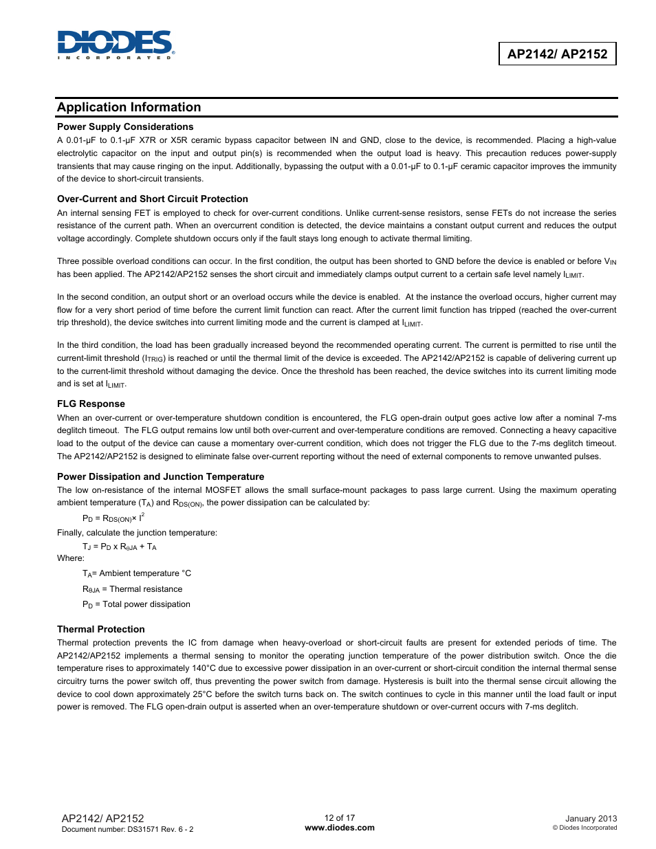Application information | Diodes AP2152 User Manual | Page 12 / 17