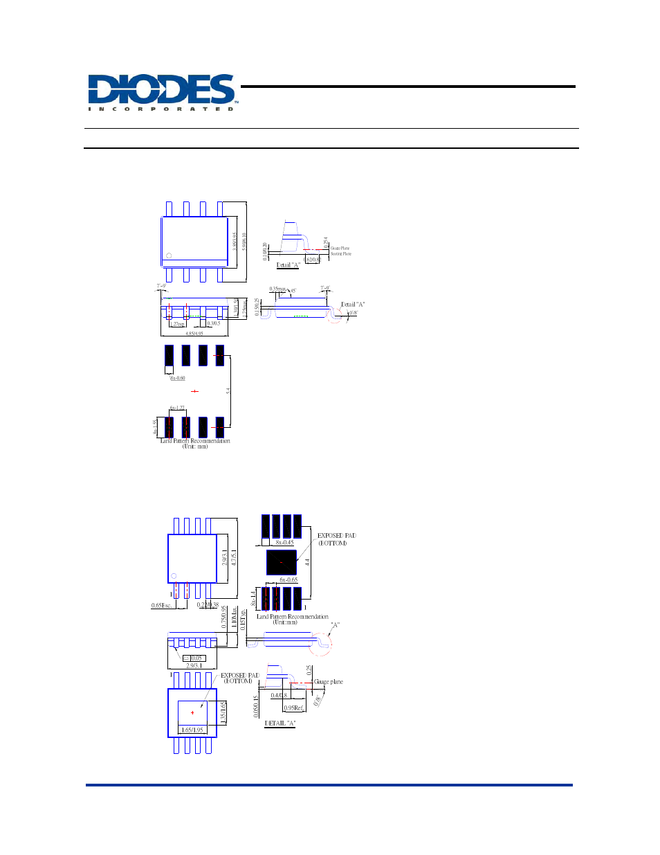 Package information, 1a dual channel current-limited power switch, All dimensions in mm ) | 1) package type: sop-8l, 2) package type: msop-8l-ep, February 2009 | Diodes AP2172 User Manual | Page 16 / 17