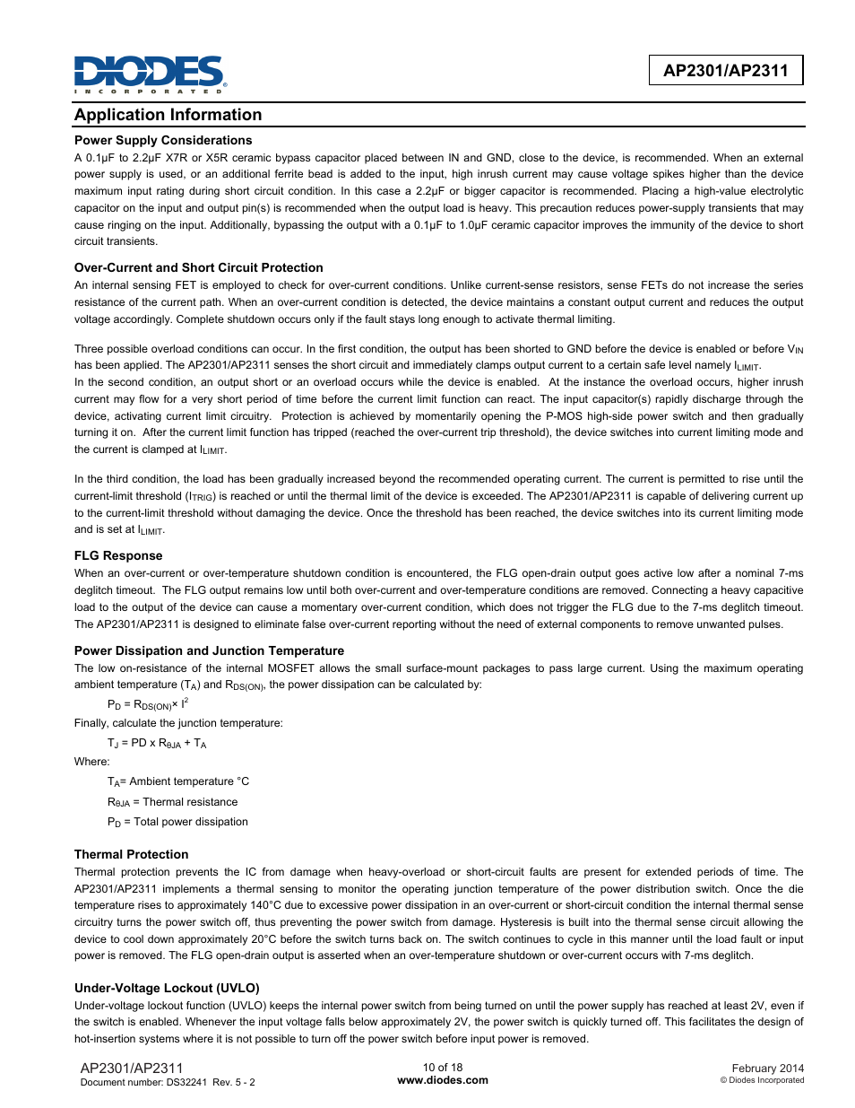 Application information | Diodes AP2301/AP2311 User Manual | Page 10 / 18